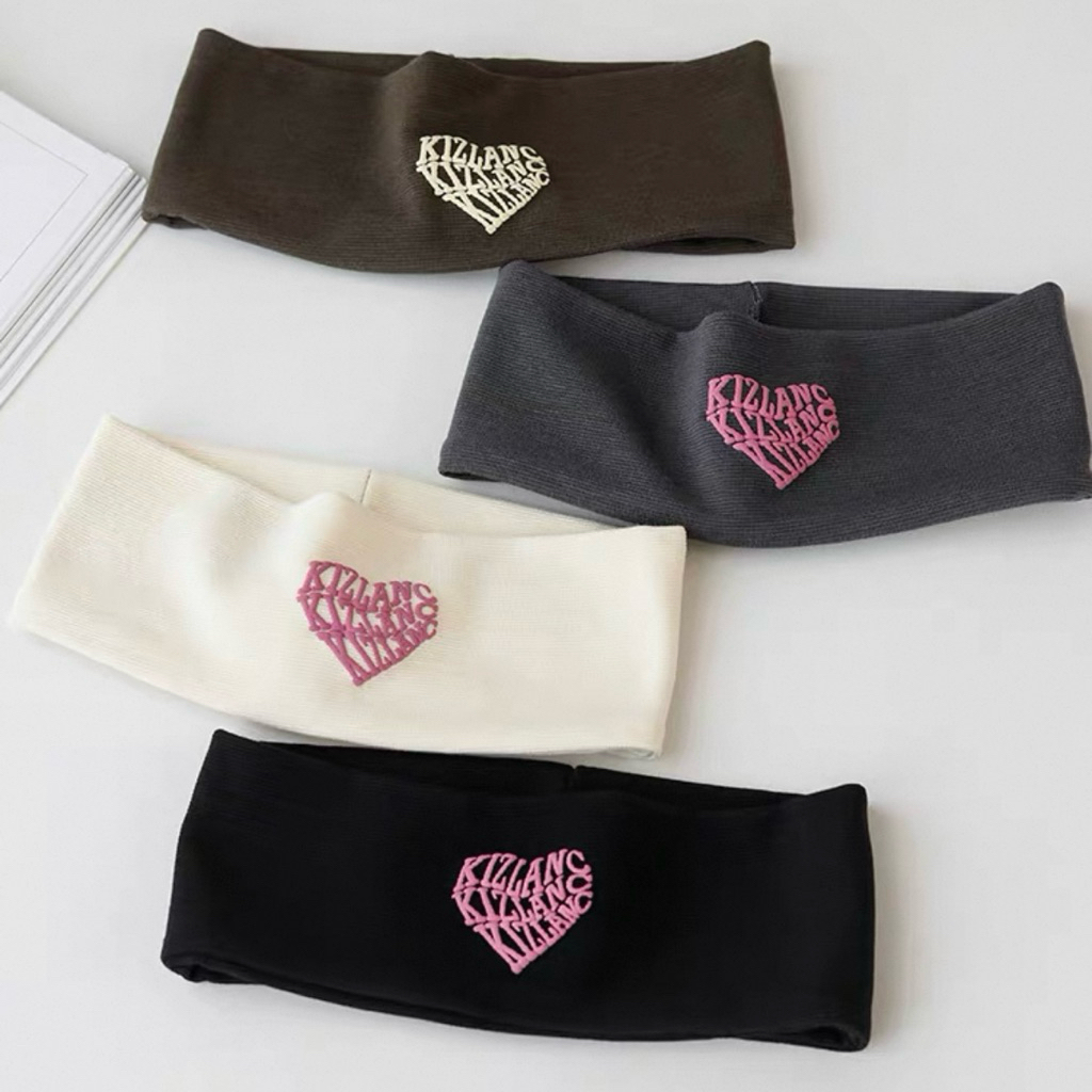 [Mimmuffin] ที่คาดผมไหมพรม Heart Headband ที่คาดผมผ้ายืด มินิมอล ลายหัวใจ