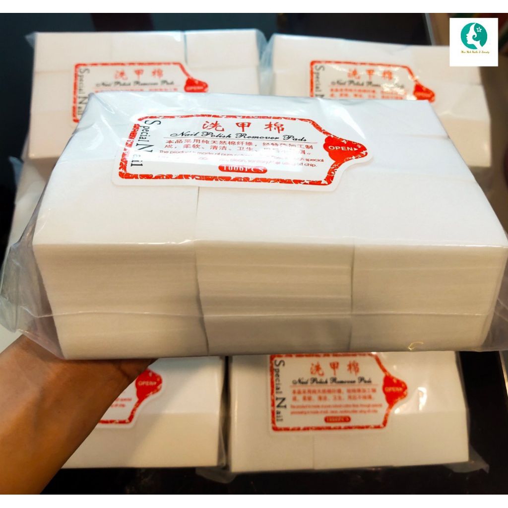 สำลีไร้ขน 💥ห่อใหญ่เบิ้มสุดคุ้ม 1000 แผ่น💥 ใช้สำหรับเช็ดเล็บสีเจล เช็ดพู่กัน เก็บงานเพ้นท์ เช็คคราบสติกเกอร์