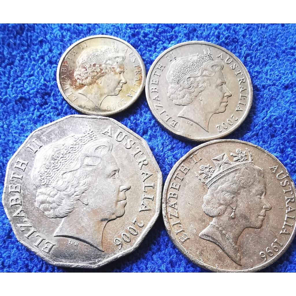 เหรียญ​ออสเตรเลีย​ Australia, ชุด​5,10,20,50 ​Cent, ใช้แล้ว, #​486