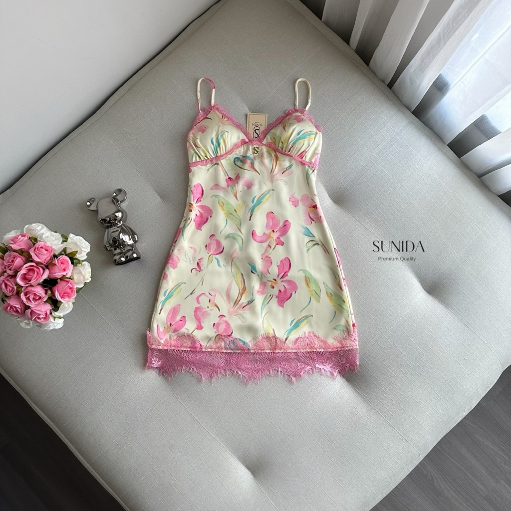 sunida เดรสสายดอกสดใส summer🌸💗⭐️💕🌷