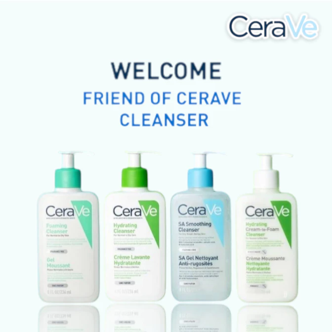CeraVe Cleanser เซราวี ผลิตภัณฑ์ทำความสะอาดผิว 236ml (Foaming/Hydrating/Cream to Foam/SA Smoothing/Blemish ControlPP