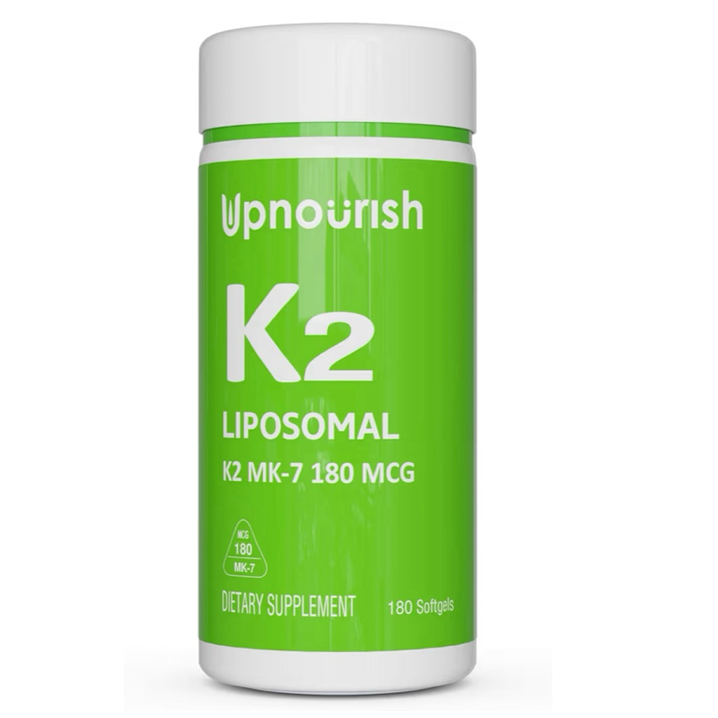 [ UPNOURISH ]❇️ K2 ( LIPOSOMAL K2 MK-7  180 MCG )( วิตามิน K2 สำหรับผู้หญิงและผู้ชาย )( 180 ซอฟ์ทเจล