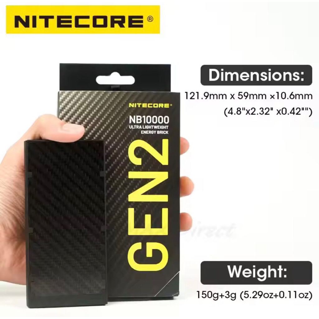 ของแท้100% ไฟฉาย NITECORE NB10000 GEN2/GEN3 V2.0 แบบพกพา PD/QC3.0 18วัตต์