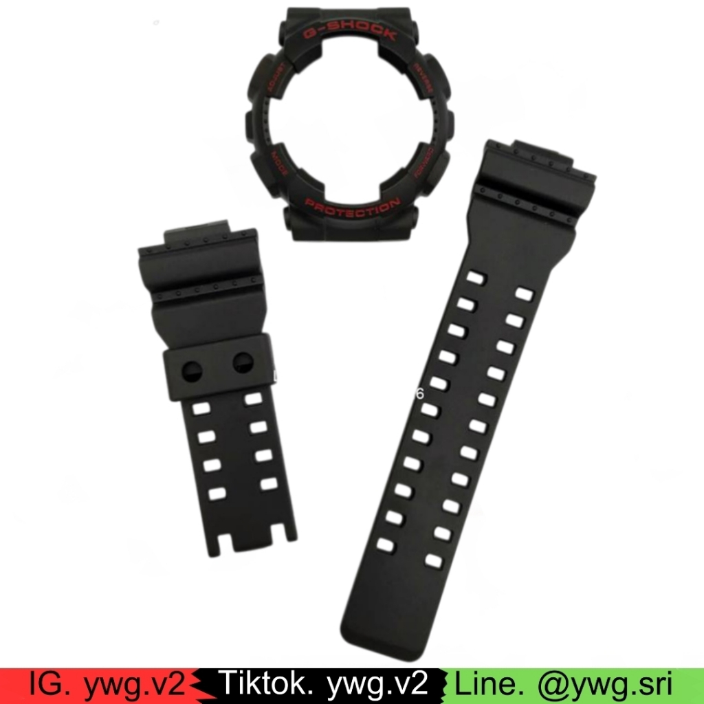 กรอบสาย G-SHOCK แท้ สีดำด้าน ฟอนต์แดง ใส่ได้กับรุ่น GA-100 ,GA-110 ,GA-120 ,GD-100 ,GD-120 สายนาฬิกา