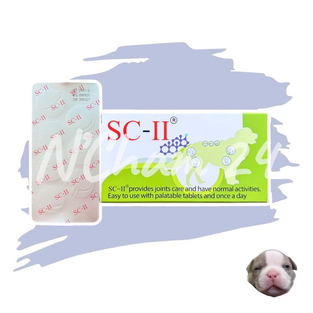 SC-II joint (หมดอายุ03/2027) อาหารเสริมบำรุงข้อ สำหรับสุนัข 1กล่อง บรรจุ 28 เม็ด