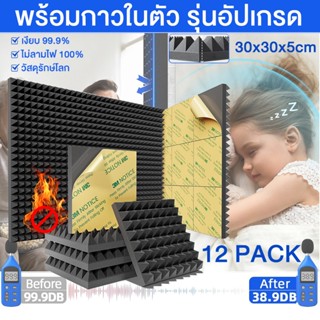 (12 ชิ้นต่อห่อ) แผ่นเก็บเสียง แผ่นซับเสียง 30x30x5cm ลายไดมอ…