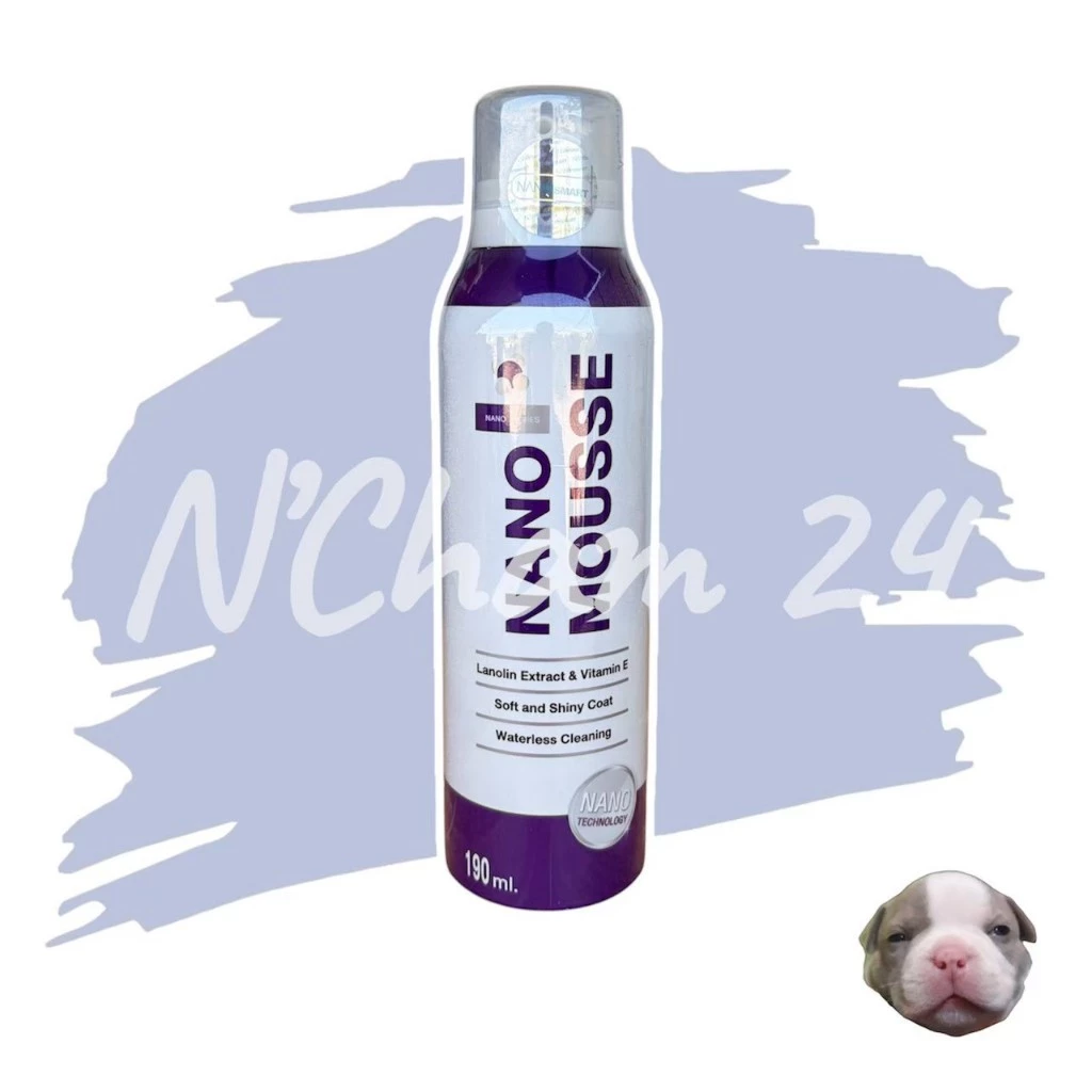 Nano Mousse มูสทำความสะอาด อาบน้ำแห้ง โดยไม่ต้องล้างน้ำ 190 ml.