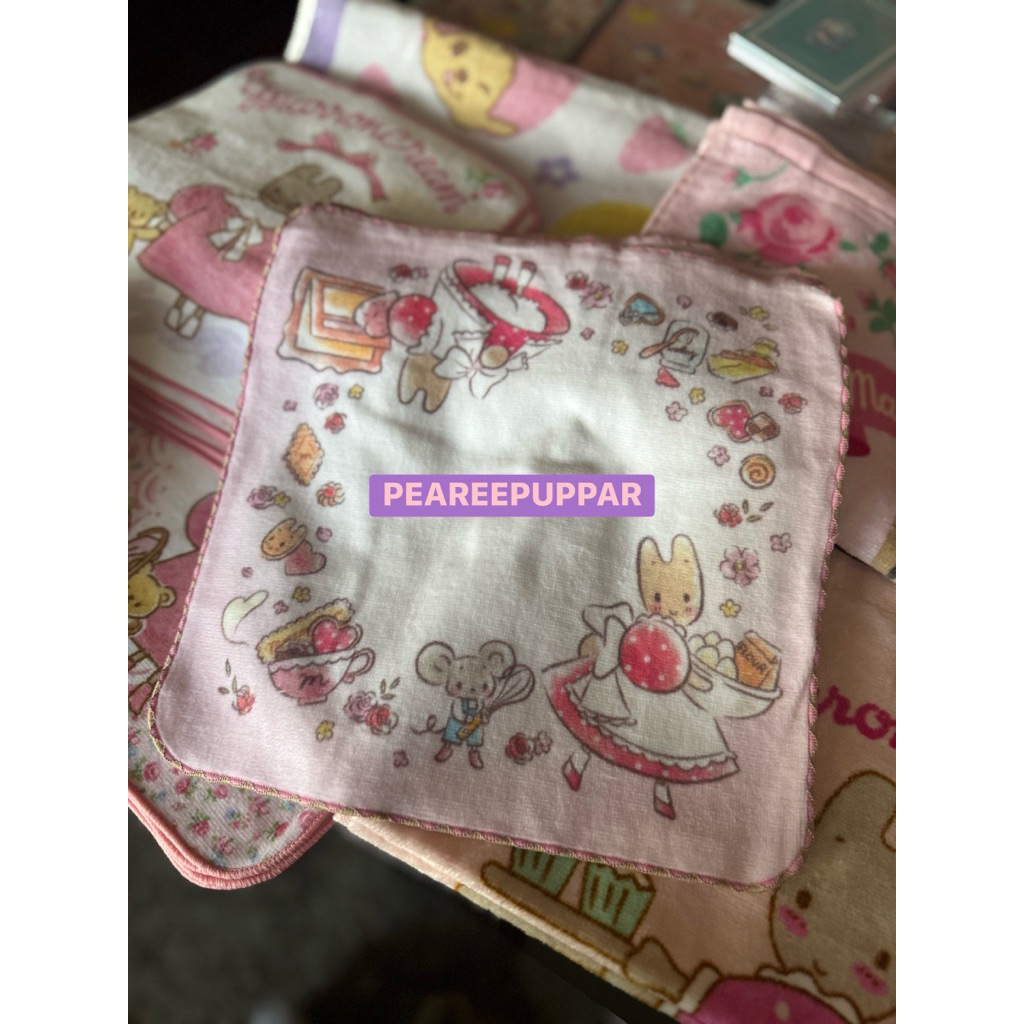 New ผ้าเช็ดหน้า Marron Cream น่าร้ากก หายากค่าาา รูปที่ 4