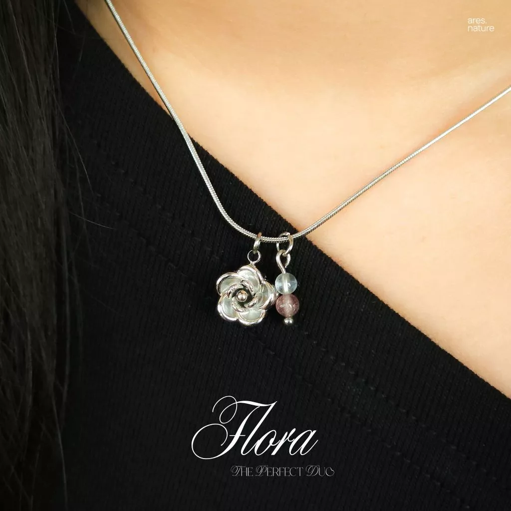 ares.nature - สร้อยคอ หินแท้ รุ่น Flora (เลือกหินเองได้) สไตล์มินิมอล