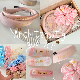 พร้อมส่ง✨เซ็ตของขวัญคาดผม+กิ๊บ+ยางมัดผม fullboxset💞สกรีนชื่อได้