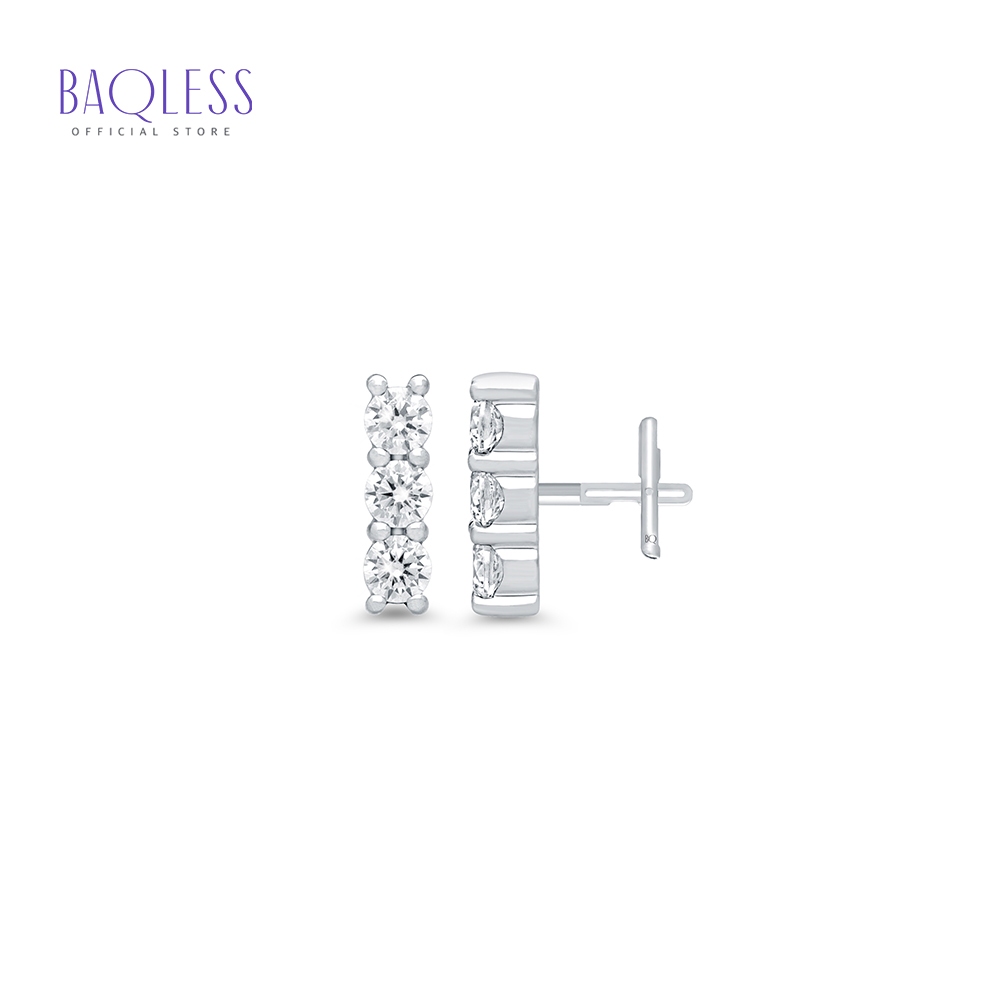 Baqless แบ็กเลส - Honesty Triple Earrings ต่างหูเงิน ต่างหูดีไซน์ ต่างหูใส่ทุกวัน ต่างหูไม่ต้องใช้แป้น