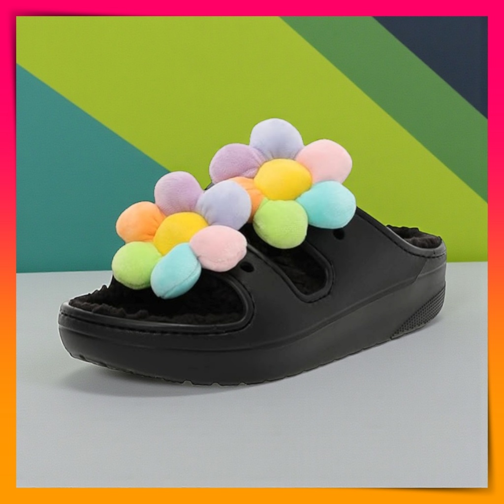 Classic Cozy Day Sandals - Black by Crocs (Various Sizes)