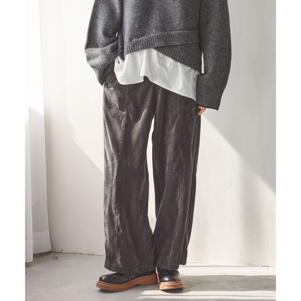 niko and ... กางเกงทรงหลวม สัมผัสนุ่ม ยืดหยุ่น 2-way loose belt pants