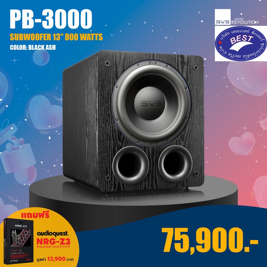 SVS PB3000 13" Subwoofer (Black Ash)
