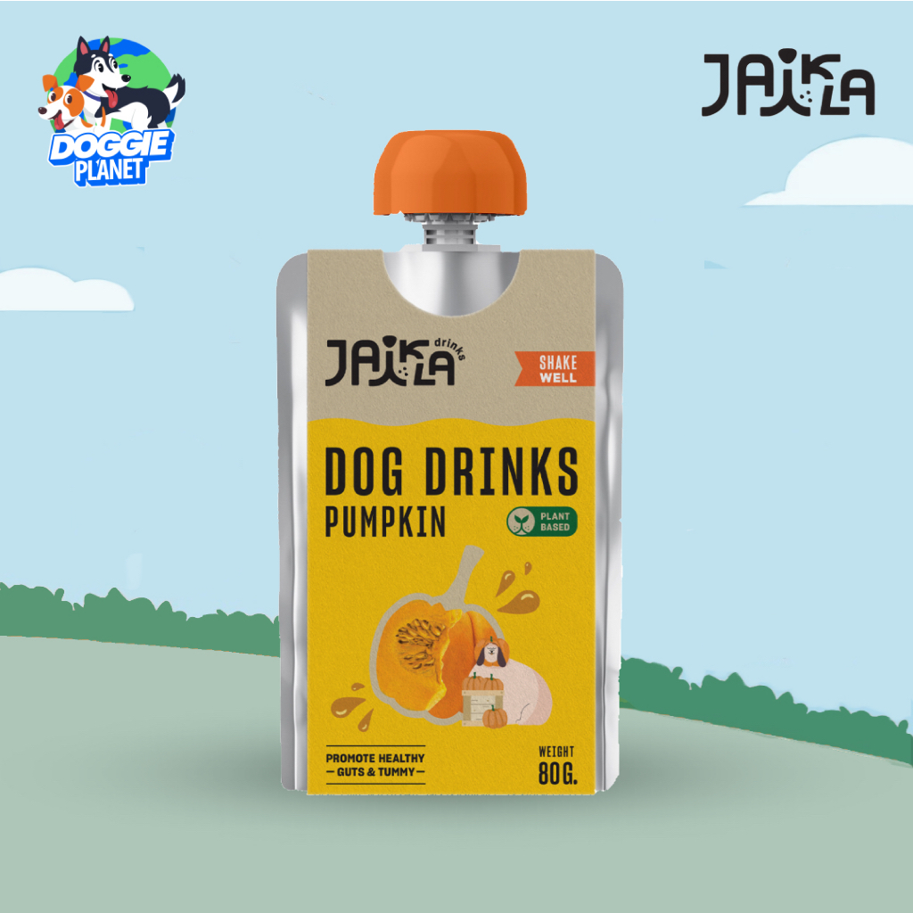 JAIKLA Pumpkin Prebiotic Dog Drink น้ำผัก ผสมวิตามิน - ฟักทอง & พรีไบโอติก ช่วยระบบย่อย 80 ก.