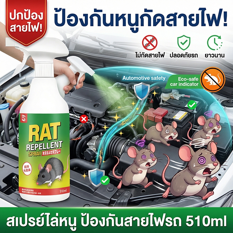 🐀ขับไล่หนูตลอด 365 วัน🐭Lab สเปรย์ไล่หนู ยาไล่หนู เครื่องไล่หนู น้ำยาไล่หนู 510ml ไล่หนู สเปรย์ไล่หนูในรถยนต์