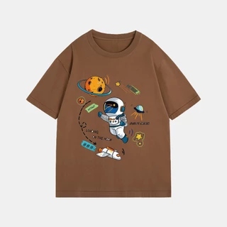 (จัดส่งตลอด 24 ชั่วโมง)Fanfei เสื้อยืดลายอวกาศน่ารักการ์ตูนสไตล์นักบินอวกาศเสื้อแฟชั่น