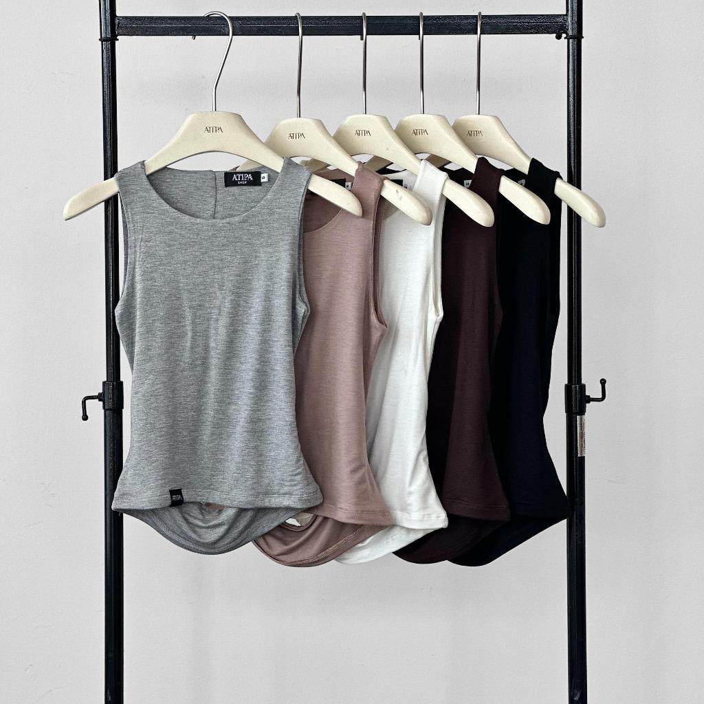 Atipa - Twist Back Top เสื้อกล้ามเว้าหลัง ผ้าเรย่อน
