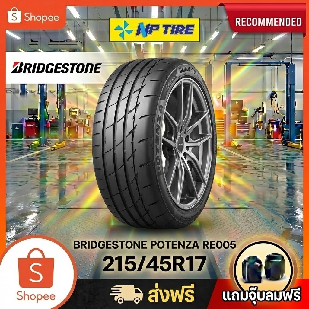 ยาง 215/45R17 BRIDGESTONE POTENZA RE005  ราคาต่อเส้น  ปี 2025