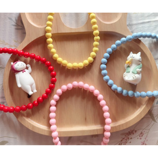 สร้อยลูกปัดกลม 10 มิล โทนแคนดี้ ซัมเมอร์❤️🩵งานแฮนเมด 🖌️🎨 By.…