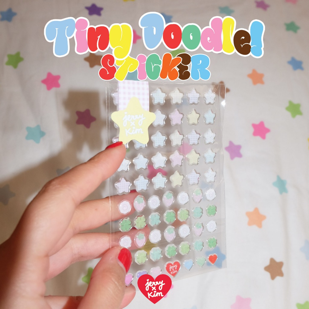 [พร้อมส่ง] สติกเกอร์เรซิน TINY DOODLE STICKER ขนาด 7x11 cm. สำหรับตกแต่ง