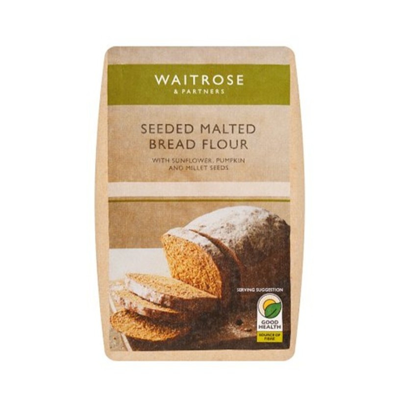 Waitrose Seeded Malted Bread Flour 1.5kg. เวทโทรส มอลต์ แป้งสาลี สำหรับทำขนมปัง