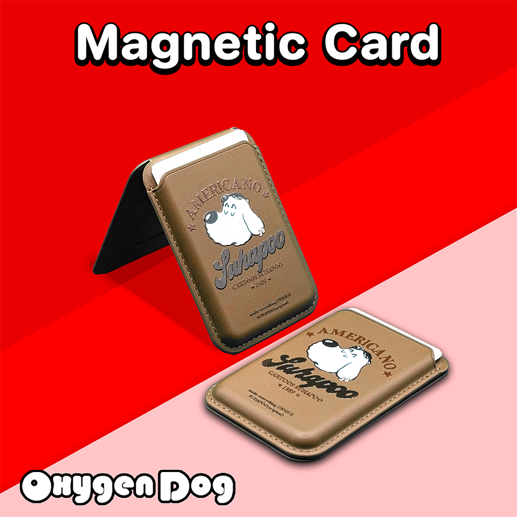 Oxygendog Wallet Magnetic สกีนลาย TT ซองใส่บัตรแบบหนัง ตั้งพับเก็บได้ สำหรับเคสมือถือที่เป็นแม่เหล็ก รูปที่ 7