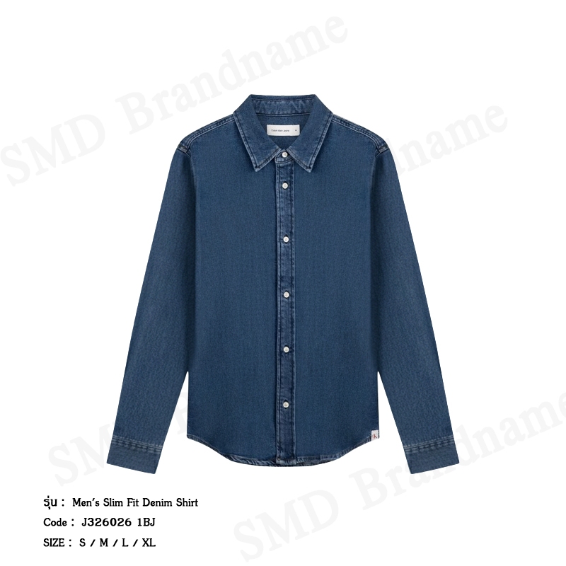 Calvin Klein Jeans เสื้อเชิ้ตยีนส์ผู้ชาย รุ่น Men's Slim Fit Denim Shirt Code: J326026 1BJ