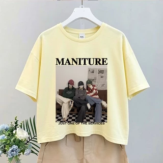 เสื้อครอปสาวอวบไซส์ใหญ่ oversize เสื้อผ้าวัยรุ่นน่ารักๆ เสื้อยืดแฟชั่นผู้หญิงกําลังฮิตใหม่ล่าสุด สกรีนลายวินเทจ เกาหลี