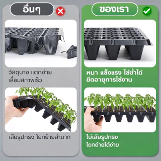 ลึกและหนาขึ้น ถาดเพาะกล้า ถาดเพาะกล้าข้าว ถาดเพาะกล้า 105 หลุม ถาดปลูกต้นไม้ 21/32/50/72/105/128/200 หลุม