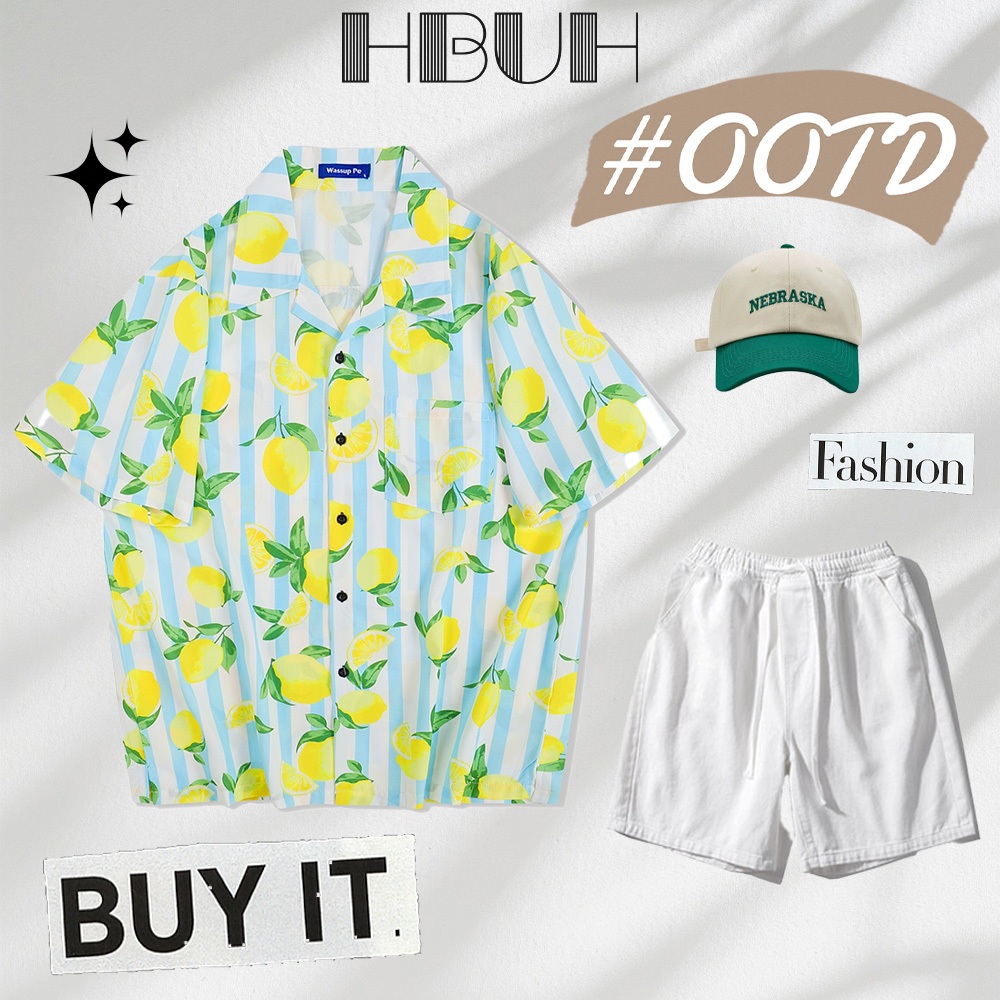 HBUH พร้อมส่ง🔥ลายใหม่ 2026 ขายดี 🌴 เสื้อฮาวาย เสื้อเชิ้ต ชาย-หญิง ลายดอก เสื้อสงกรานต์（）