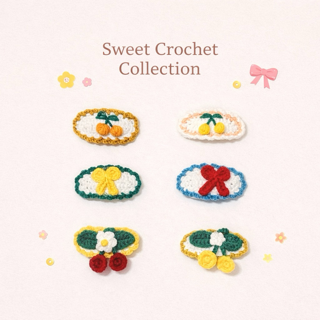 กิ๊บติดผมถักโครเชต์ •BK-TIN HANDMADE•  Sweet Crochet Collection