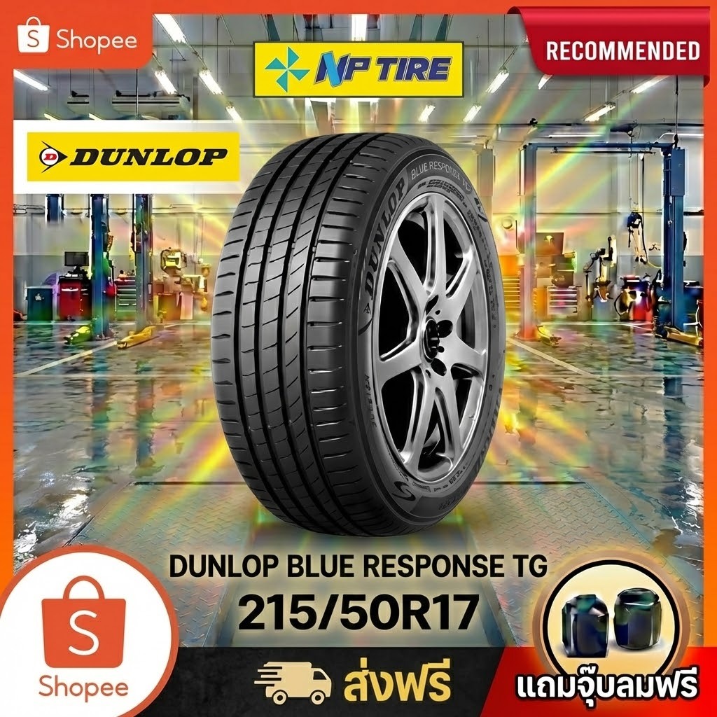 ยาง 215/50R17 DUNLOP BLUE RESPONSE TG   ราคาต่อเส้น  ปี 2025