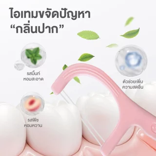 [ซื้อ 1 แถม 1] JUP JUP Dental Floss (Double Line) 50 ชิ้น ไหมขัดฟัน เส้นคู่ ทำความสะอาดล้ำลึก เหนียว นุ่ม