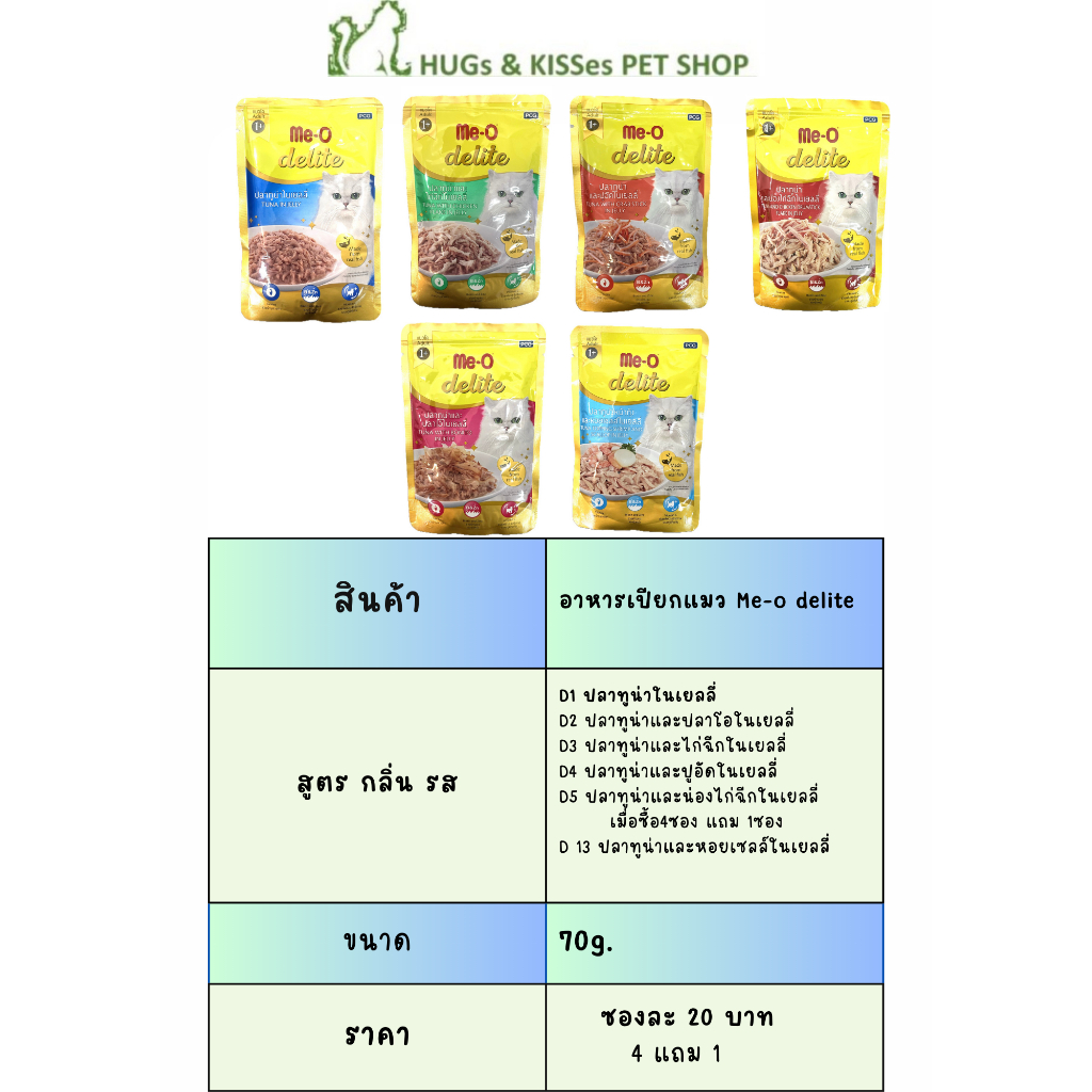 อาหารเปียก Me-o delite 70 g.