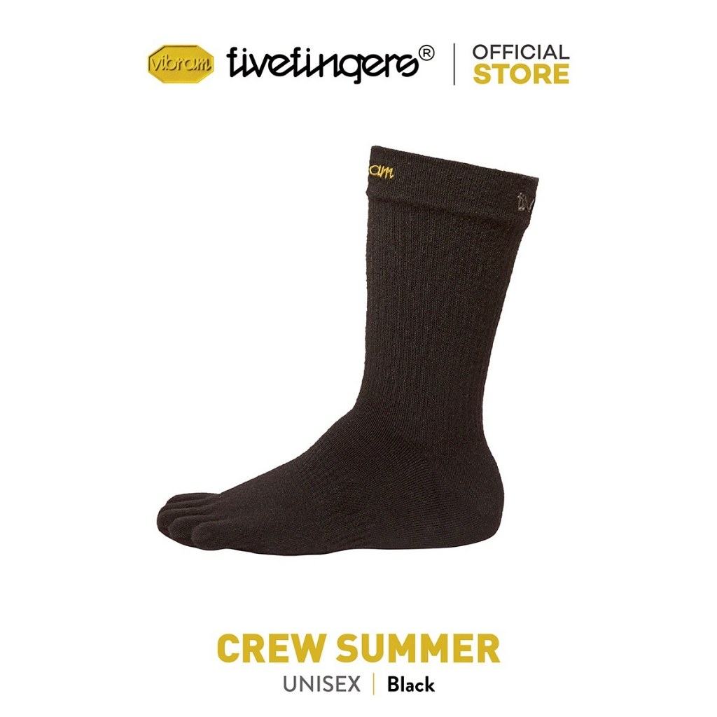 ถุงเท้า Vibram FiveFingers รุ่น Crew Summer สี Black