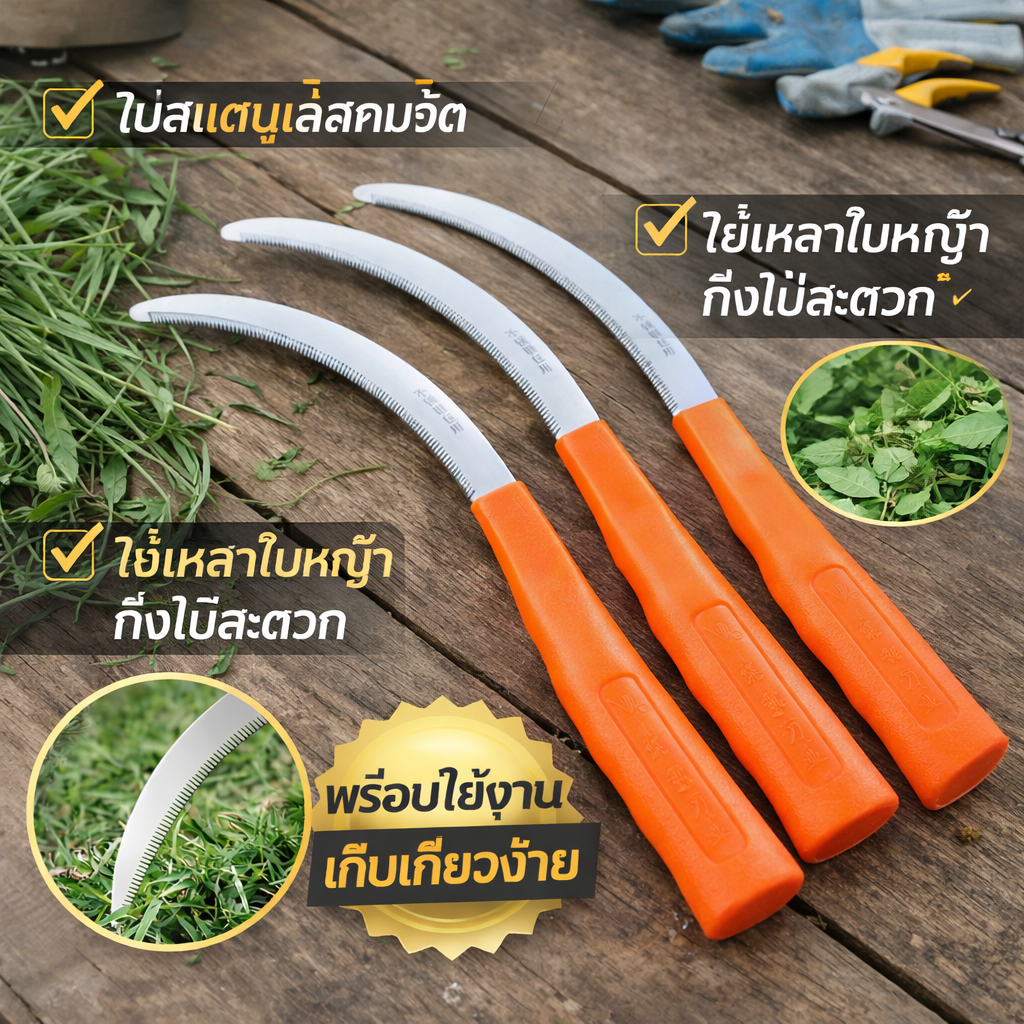 เคียวเล็ก8/22/31นิ้ว เคียวแมงกานีส เคียวเหล็กแมงกานีส เคียวเกี่ยวหญ้า เคียวเกี่ยวข้าว มีดถางหญ้า คียวตัดกิ่งไม้