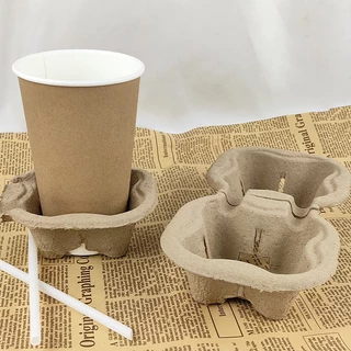 50-100ชิ้น ถาดวางแก้ว 2ช่อง ฉีกได้ ใส่แก้วกาแฟ แก้วพลาสติก แก้วกระดาษ แข็งแรง พกง่าย เหมาะเดลิเวอรี่