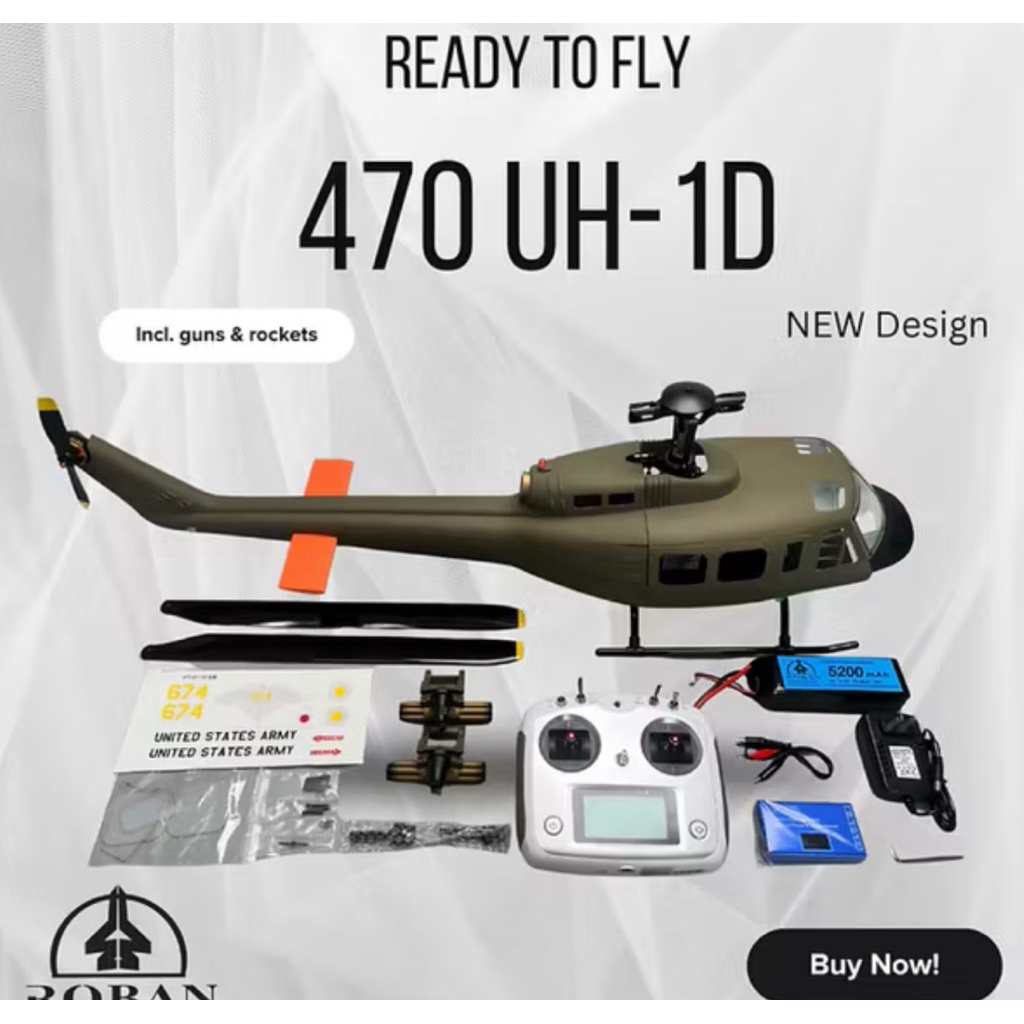 🇹🇭เฮลิคอปเตอร์บังคับวิทยุ Roban 470 Class UH-1D