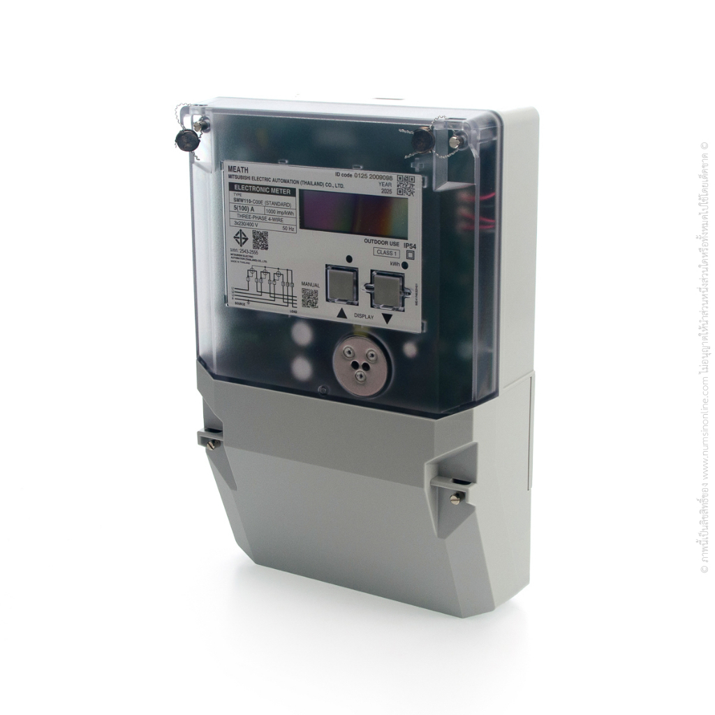 มิเตอร์ไฟฟ้าดิจิตอล 5A(100A) 3P MITSUBISHI SMW110-C00E