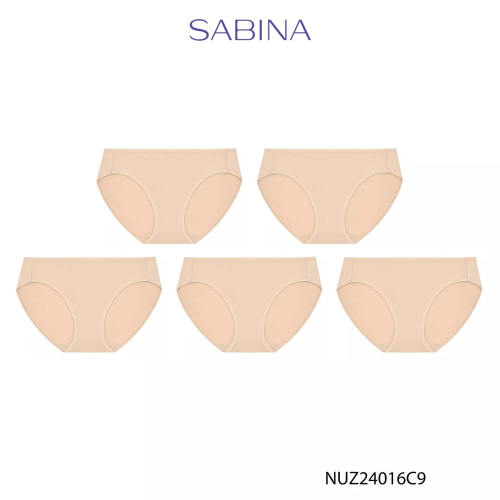 [Online Exclusive] (Set 5 ชิ้น) Sabina Panty Zone Microfiber Everyday Series ทรงบิกินี่ รหัส NUZ24016C9 - สีเนื้อ