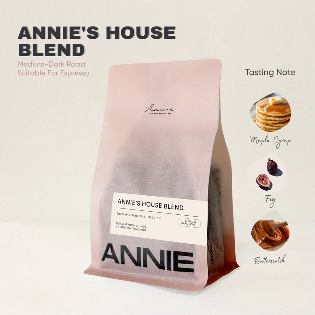 ANNIE - House Blend Medium-Dark Roast คั่วกลางไปทางเข้ม (ทำได้ทุกเมนู)