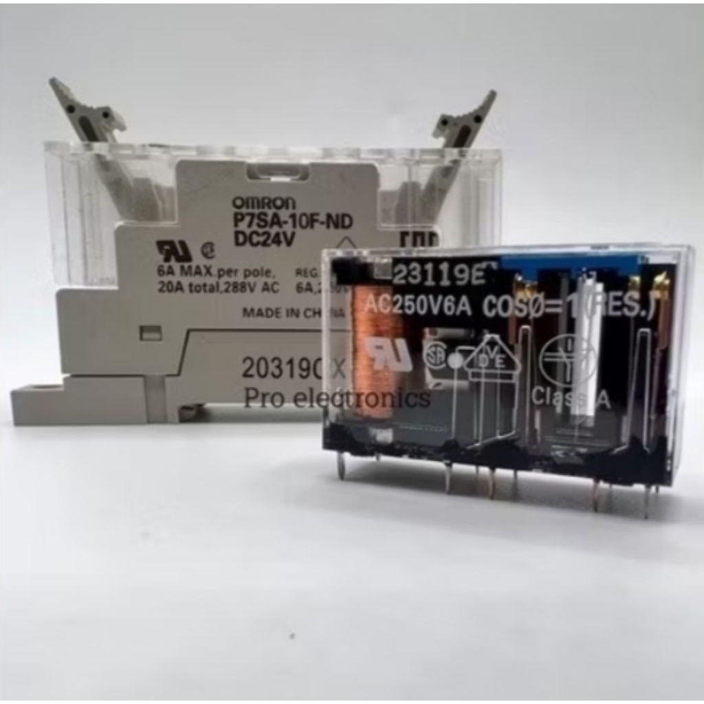 พร้อมส่ง P7SA-10F-ND DC24  Omron Relay Socket for use with G7SA Series 10 Pin, DIN Rail, 24V dc ส่งข