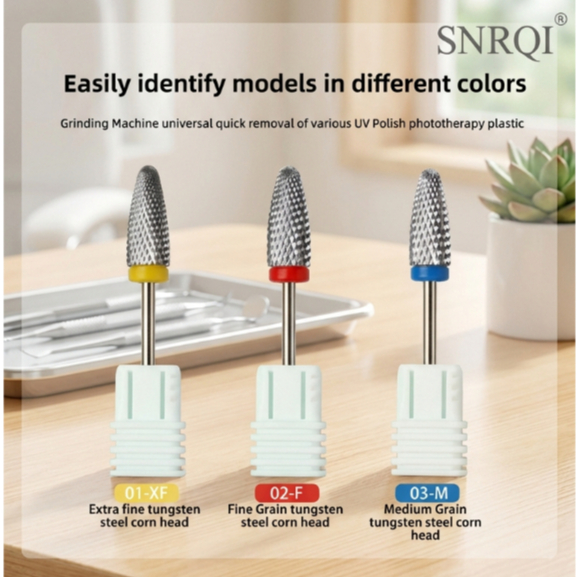 หัวเจียรเล็บ SNRQI 3 แบบ เจียรเล็บ เก็บหนัง/ถอดเจล และปรับทรง ใช้ได้กับเครื่องเจียรทุกรุ่น