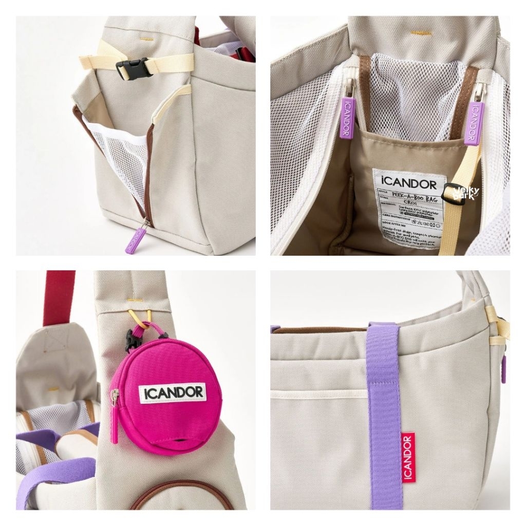 VELKYBARK [พร้อมส่ง] iCANDOR 🇰🇷 Peek-a-boo Bag กระเป๋าสัตว์เลี้ยง กระเป๋าสุนัข กระเป๋าแมว ครอสบอดี้ รูปที่ 2