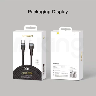 สายชาร์จเร็ว Orsen by Eloop S6 Cable สายชาร์จ อย่างดี Type-C to Type-C ยาว 1.5 ม. QC4.0 PD 240W