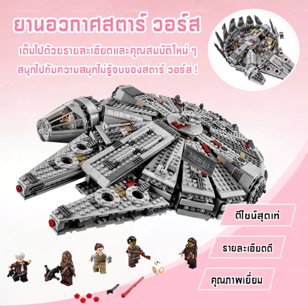 ภาพนี้คือชุดตัวต่อ ยาน Star Wars รุ่น 75105 เป็นชุดต่อจำลองยาน Falcon สตาร์วอร์
