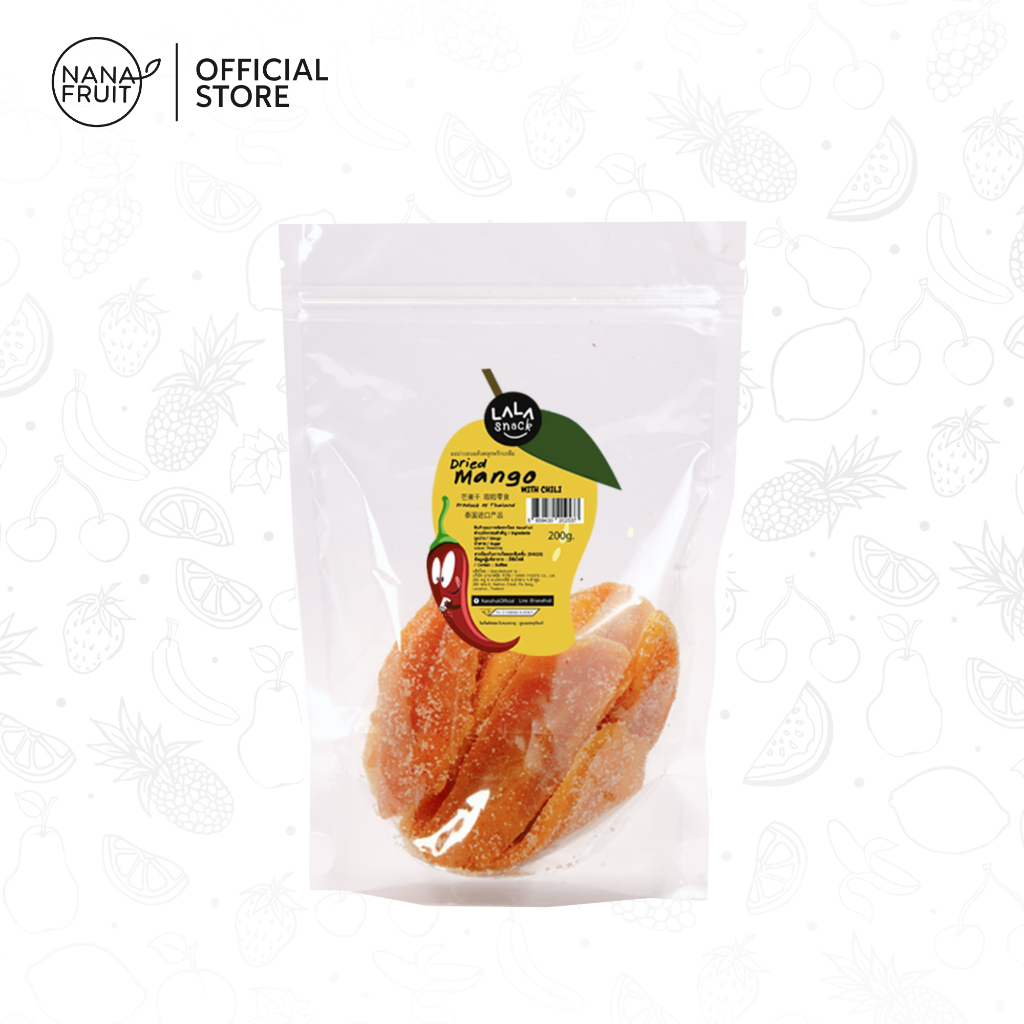 [1ซอง] มะม่วงคลุกพริกเกลือ มะม่วงอบแห้งรสแซ่บ ไม่ใส่ผงชูรส 200 กรัม │ Lala snack