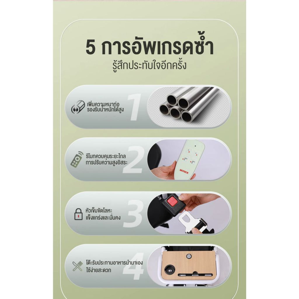 รถเข็นเคลื่อนย้ายผู้ป่วย เก้าอี้เคลื่อนย้ายผู้ป่วย รถเข็นอาบน้ำ ผู้ป่วยอัมพาตสูงอายุรถเข็นเดิน - รูปที่ 7