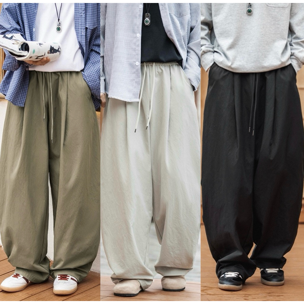 Inyourstyles.brand Nippon Pant กางเกงทรงขากว้างเอวยางยืด สไตล์ญี่ปุ่น
